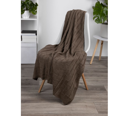 Плед Trenza, коричневый (какао)