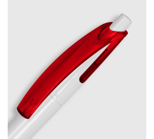 Ручка шариковая Bento, белая с красным