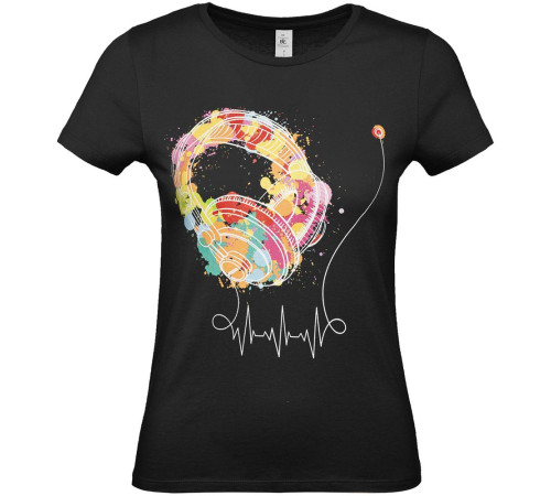 Футболка женская Feel The Beat, черная