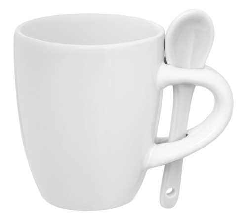 Кофейная кружка Pairy с ложкой, белая