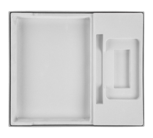 Коробка Overlap под ежедневник, аккумулятор и ручку, ver.2, серая