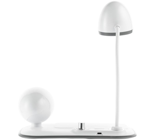 Лампа с колонкой и беспроводной зарядкой Flashback, белая