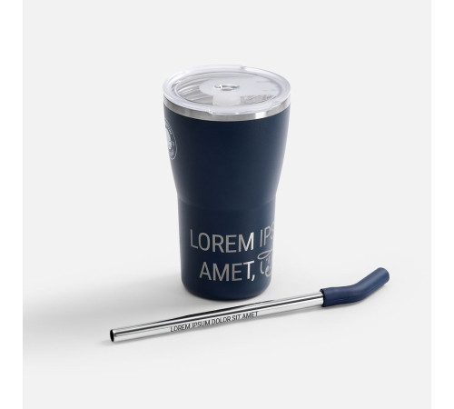 Термостакан Sapporo без логотипа, темно-синий