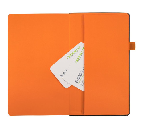 Ежедневник Ton, недатированный, черный с оранжевым