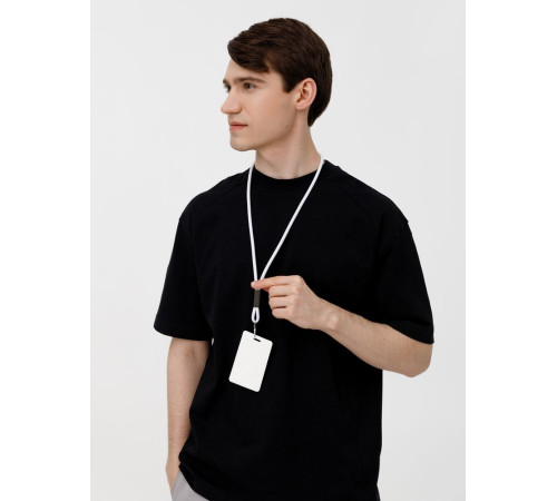 Шнурок для бейджа Tube Metal, белый