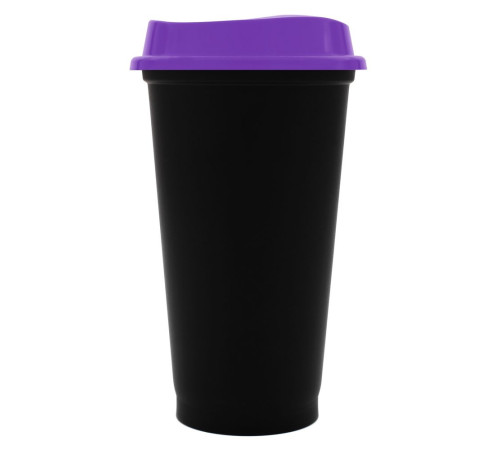 Стакан с крышкой Color Cap Black, черный с фиолетовым