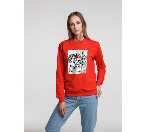 Толстовка Make Love, красная