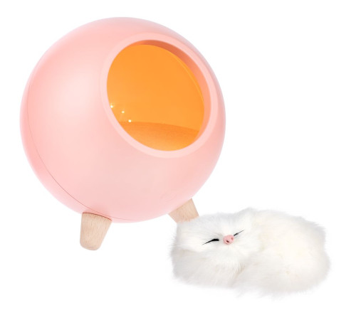 Беспроводная лампа-колонка Right Meow, розовая