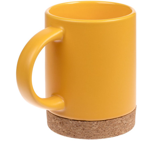 Кружка с пробковой подставкой Corky, желтая