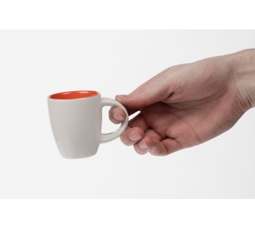 Кофейная кружка Pairy с ложкой, белая с синей