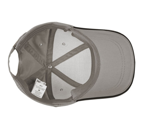 Бейсболка Canopy, серая с черным кантом