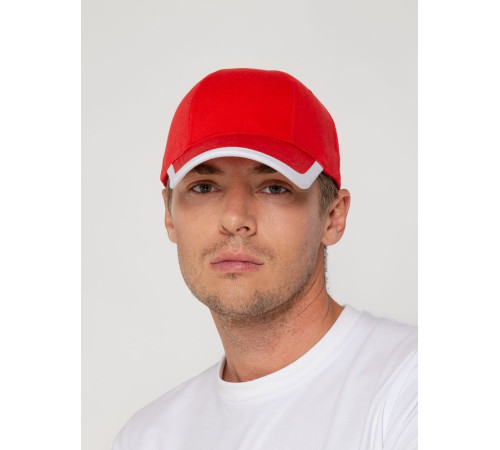 Бейсболка Honor, красная с белым кантом