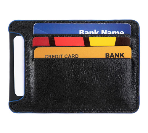 Чехол для карточек Arrival, черный с синим