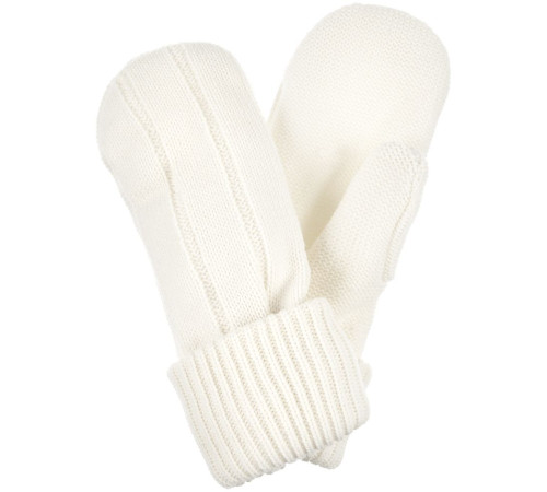 Варежки Knit Beat, белые (молочные)