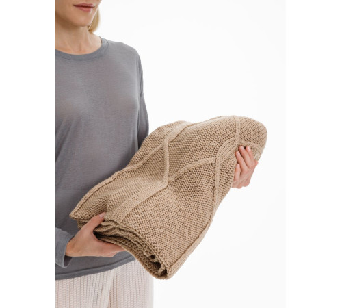 Плед Curve Verve, бежевый меланж