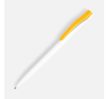 Ручка шариковая Pin, белая с желтым