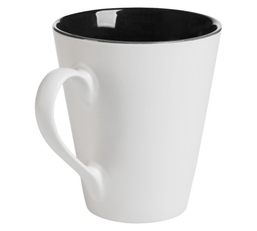 Кружка New Bell матовая, белая с черным