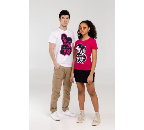 Футболка женская «Меламед. The Beatles», ярко-розовая (фуксия)