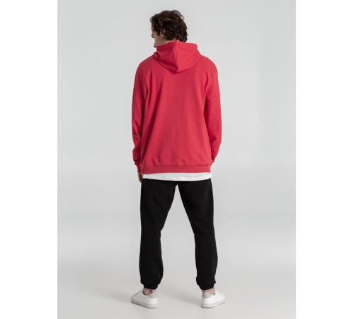 Толстовка с капюшоном унисекс Hoodie, красный меланж
