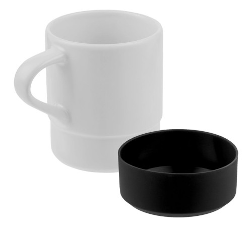 Кружка с силиконовой подставкой Protege, черная