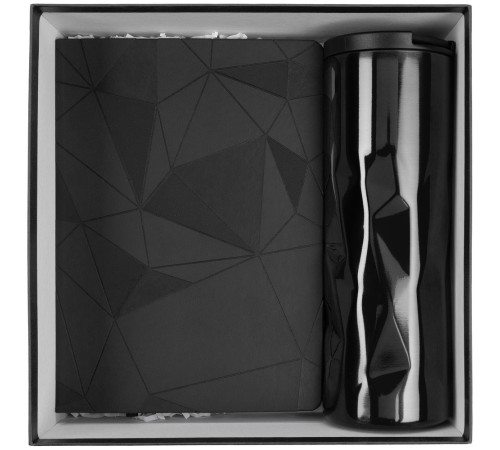 Набор Gems: ежедневник и термостакан, черный