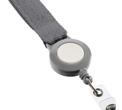 Чехол для пропуска с лентой и ретрактором Devon, белый