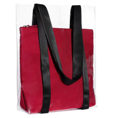 Шопер Clarity с красным органайзером, прозрачный