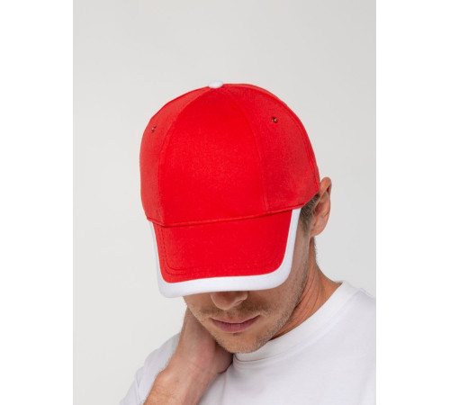 Бейсболка Honor, красная с белым кантом