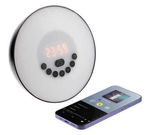 Лампа-колонка со световым будильником dreamTime, ver.2, черная