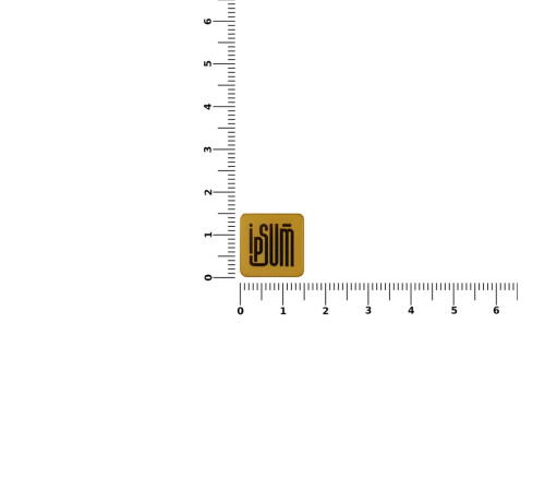 Квадратный шильдик на резинку Direct, матовый золотистый