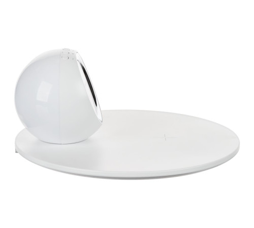 Станция беспроводной зарядки с часами и подсветкой GlobeBee, белая