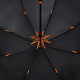 Зонт-трость Hidecolor с цветными спицами, черный с оранжевым