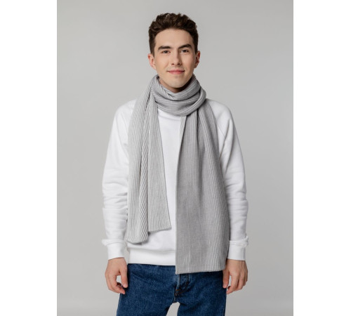 Шарф Nobilis, белый с серым