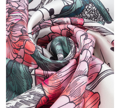 Платок шелковый Delicate, пионы