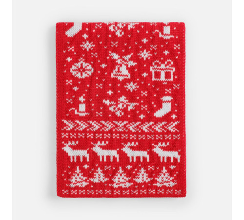 Шарф Holidale, красный с молочным