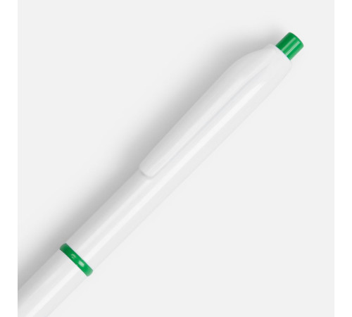 Ручка шариковая Bright Pop, белая с зеленым