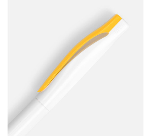 Ручка шариковая Pin, белая с желтым