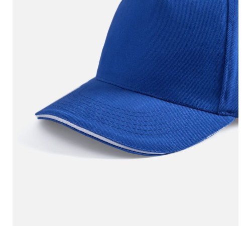 Бейсболка Long Beach, ярко-синяя с белым