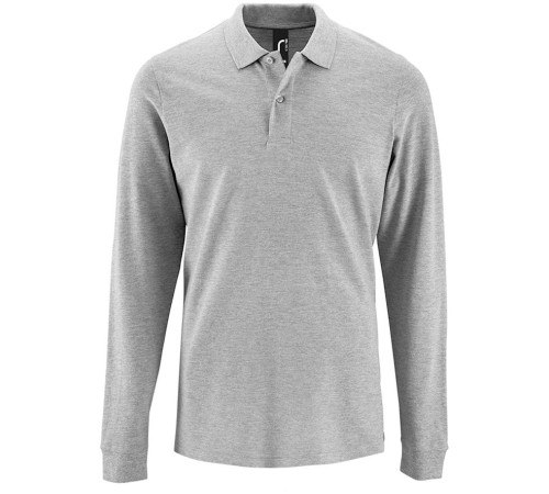 Рубашка поло мужская с длинным рукавом Perfect LSL Men, серый меланж