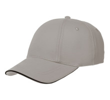 Бейсболка Canopy, серая с черным кантом