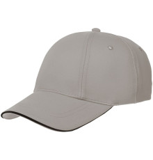 Бейсболка Canopy, серая с черным кантом