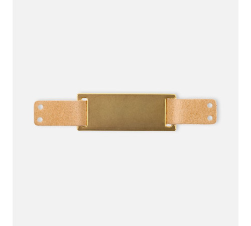 Лейбл кожаный Gimel, S, бежевый