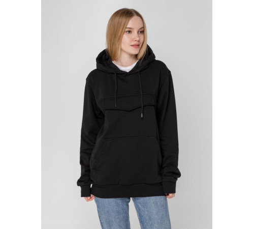 Худи унисекс с карманом на груди Chest Pocket, черное