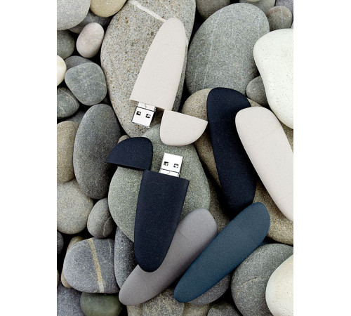 Флешка Pebble Universal, USB 3.0, серо-синяя, 32 Гб