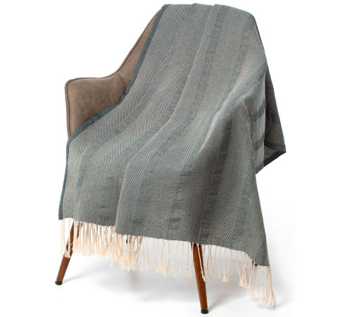 Плед «Сенеж», серо-синий