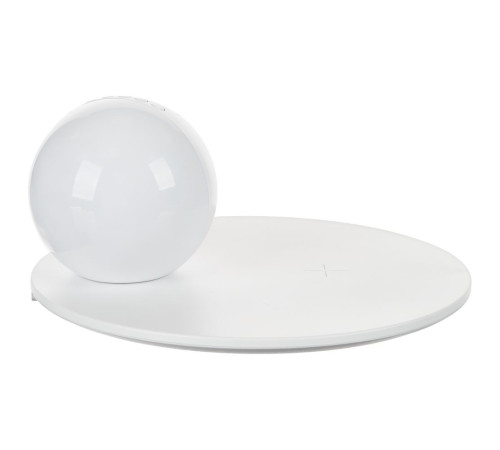 Станция беспроводной зарядки с часами и подсветкой GlobeBee, белая