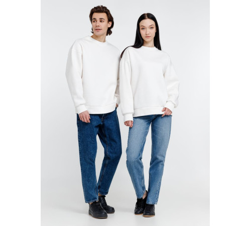 Свитшот оверсайз унисекс True Self, молочно-белый