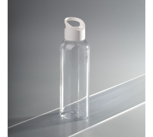 Бутылка для воды Plaske, прозрачная с белой крышкой