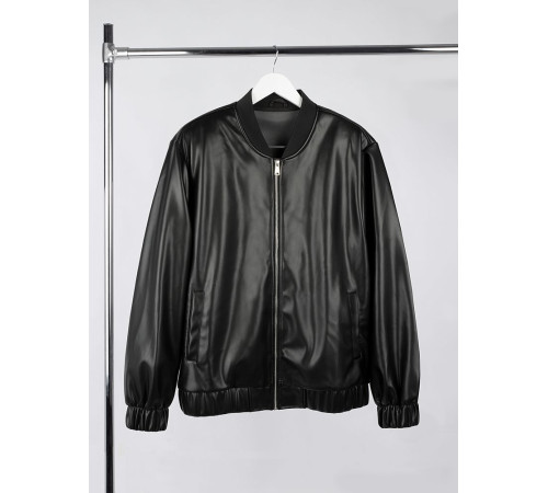 Бомбер из искусственной кожи Univer, черный