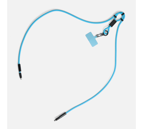 Кабель-ланьярд energyFlex Power Delivery 60 Вт, голубой
